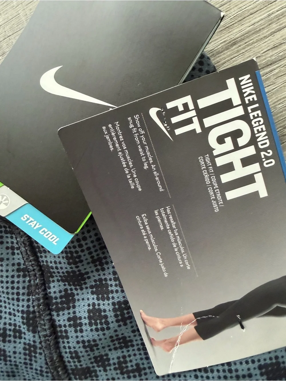 Nike Blue & Black Printed Athletic Capri Leggings
